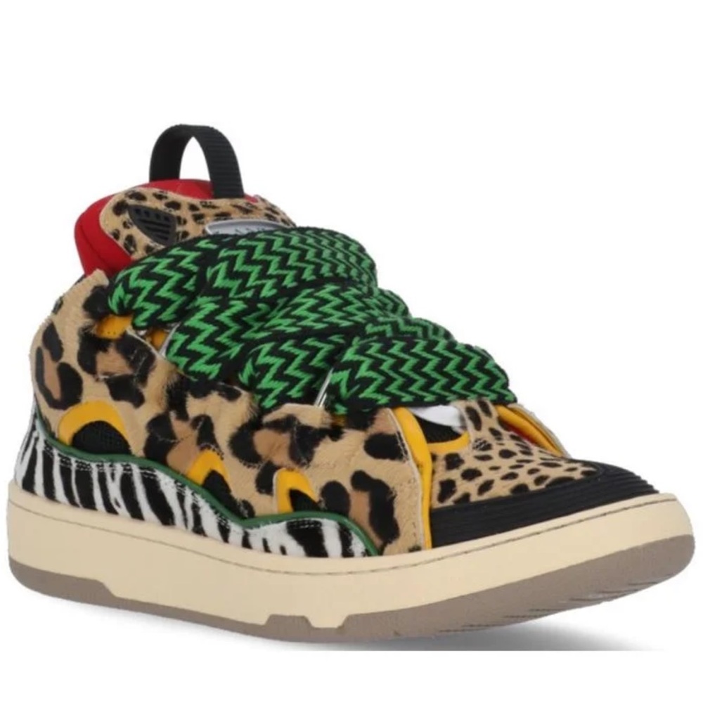 Lanvin Animal-Print Curb Skater Sneaker